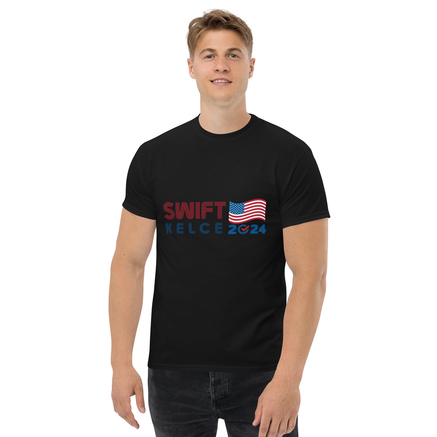 Swift / Kelce 2024 Shirt - Flag Modern Lines