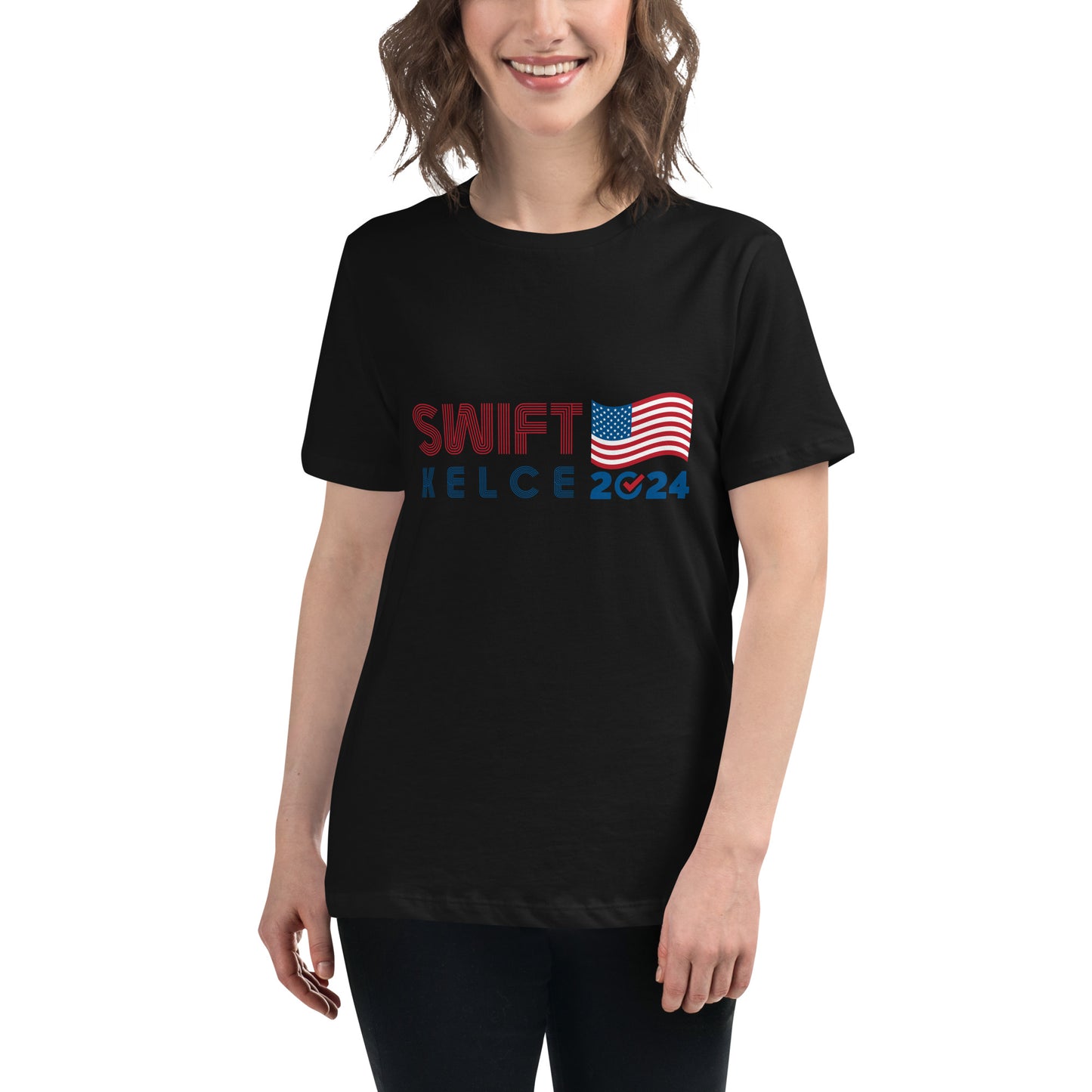 Swift / Kelce 2024 Shirt - Flag Modern Lines